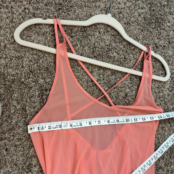 Lululemon Such A Cinch Tank Light Coral Mesh M Flowy Athletic Athleisure - Picture 8 of 8